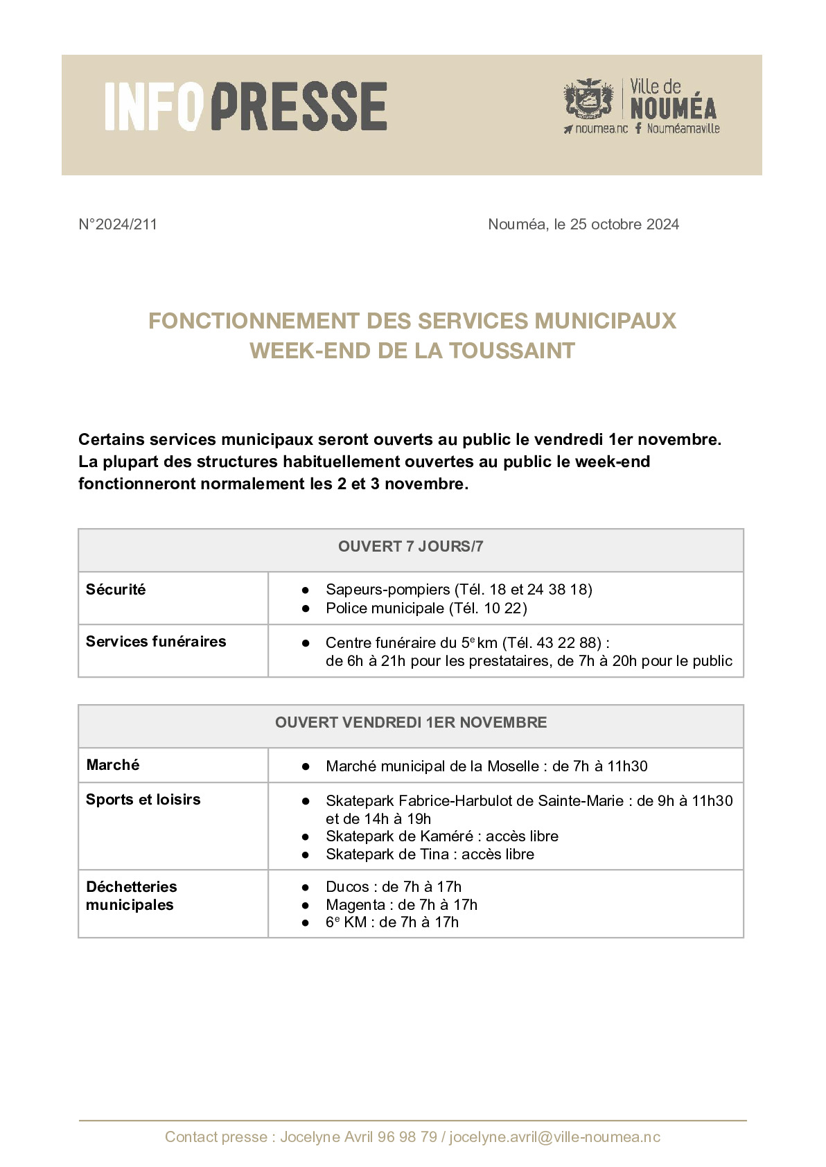 211 IP Fonctionnement des services municipaux - 1er novembre.pdf