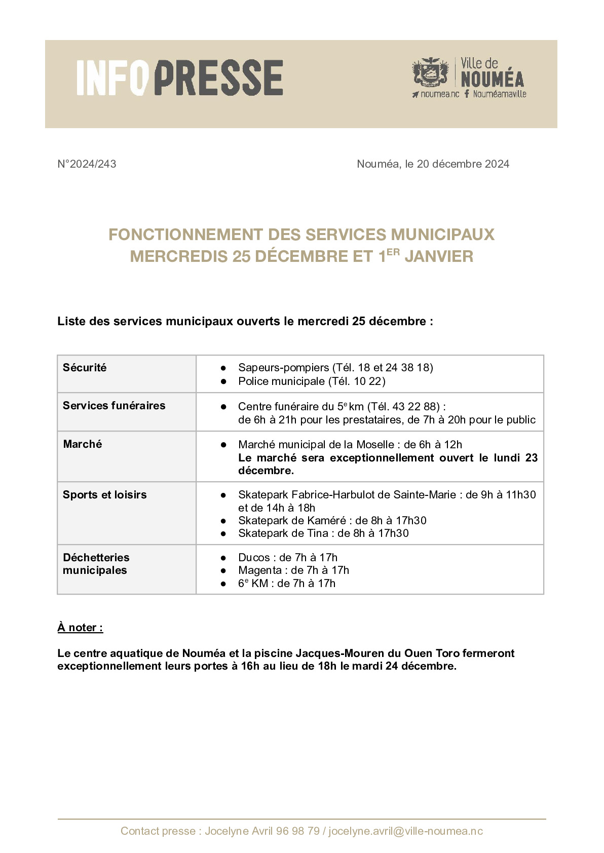 243 IP Fonctionnement des services municipaux - 25 décembre et 1er janvier.pdf